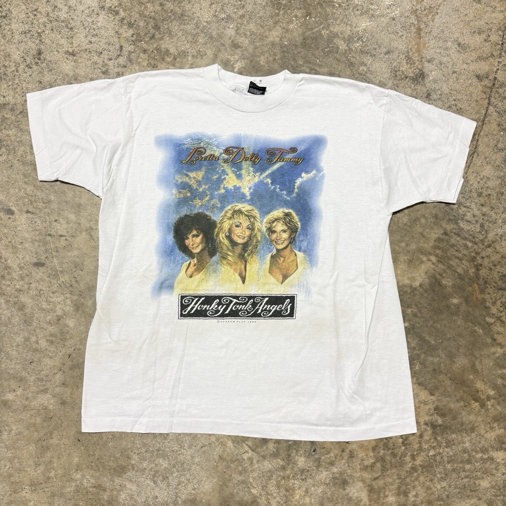 Vintage 1994 Dolly Parton Honky Tonk Angels T-Shirt Loretta Tammy 90s Country XL